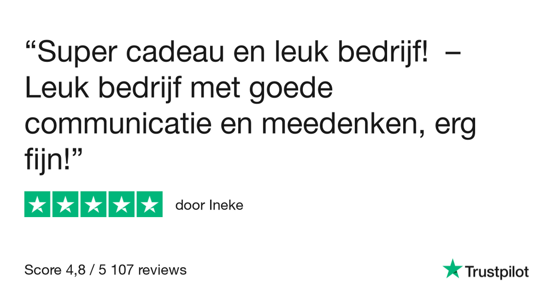 Super cadeau en leuk bedrijf!