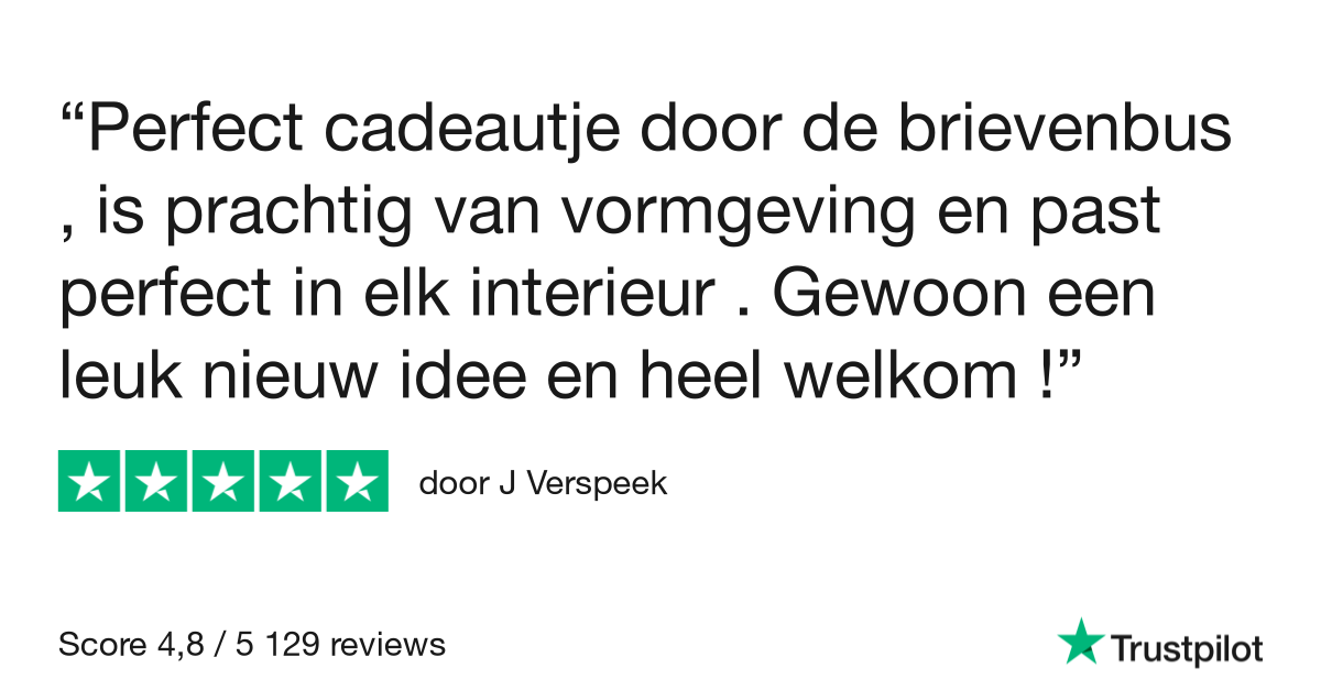 positieve revieuw. perfect cadeautje voor door de brievenbus